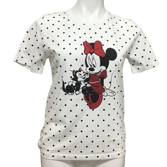 Disney X Kate Spade White Essential Cotton Minnie Mouse T-Shirt New Size Small - Picture 2 of 11